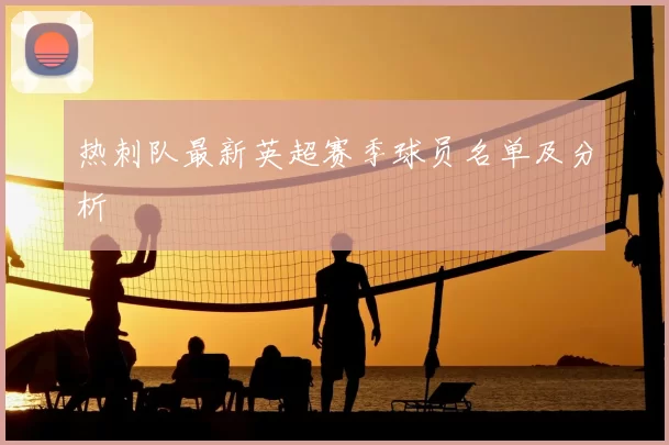热刺队最新英超赛季球员名单及分析